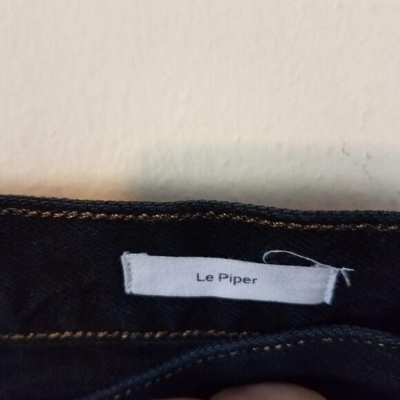 Frame Le Piper Cropped High Rise Straight Leg Jeans Blackletter Women's 24 LPR38 - Picture 9 of 12